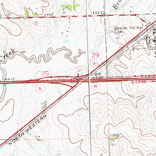 Topographic Map of Interchange 3, MN