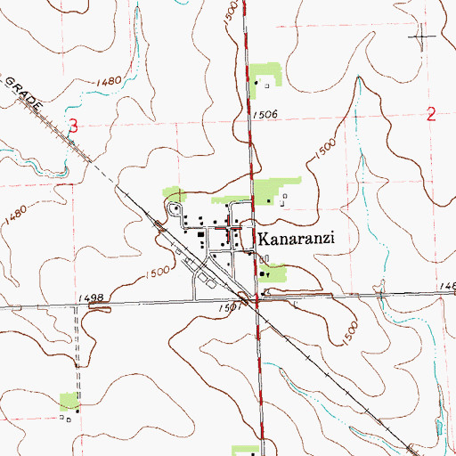 Topographic Map of Kanaranzi (historical), MN
