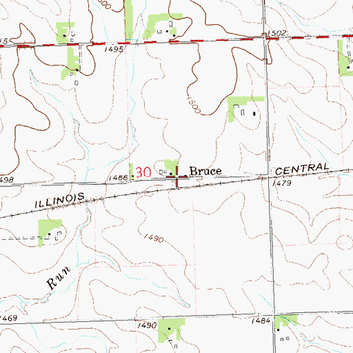 Topographic Map of Bruce Post Office (historical), MN