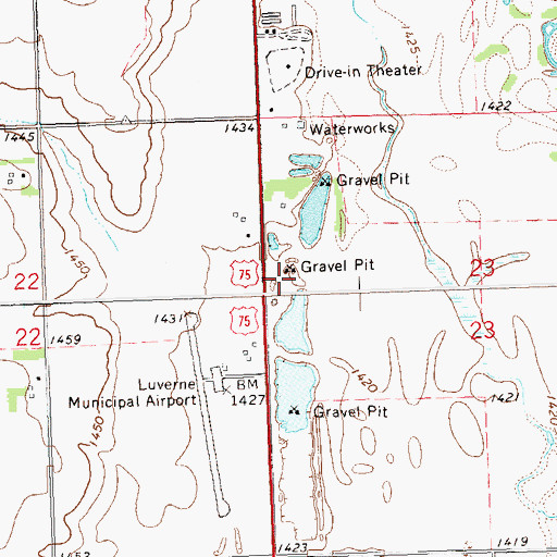 Topographic Map of Schoeman Park, MN