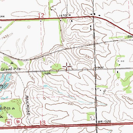 Topographic Map of Luverne Country Club, MN