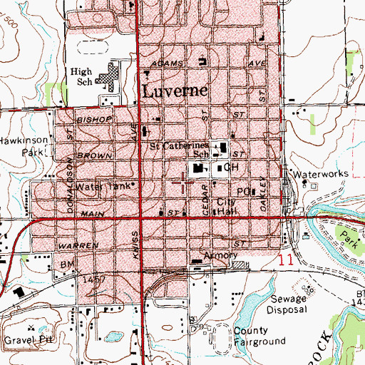 Topographic Map of Hinkly House Museum, MN