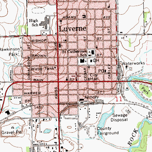 Topographic Map of Rock County Historical Museum, MN