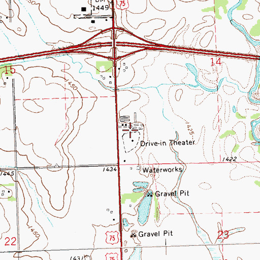 Topographic Map of Verne Drive Inn Theatre, MN