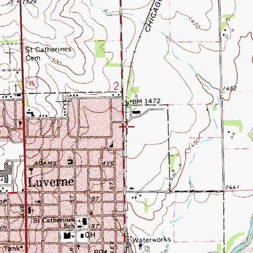 Topographic Map of Rock County Sheriff's Office, MN
