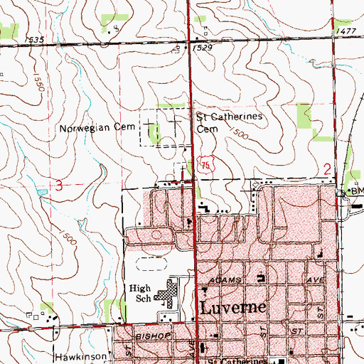 Topographic Map of American Reformed Church, MN