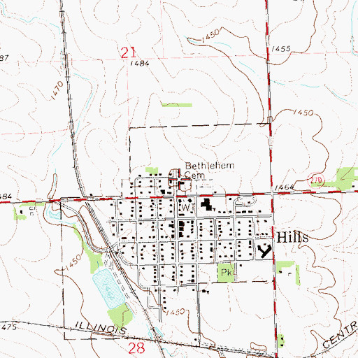 Topographic Map of Bethlehem Lutheran Church, MN