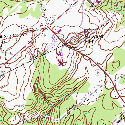 Topographic Map of Bragg Elementary School, NJ