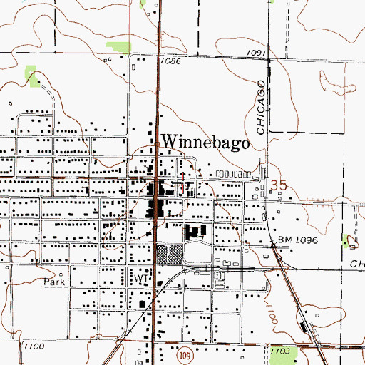 Topographic Map of Saint Mary's Catholic Parish, MN