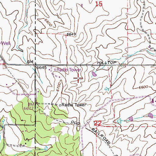 Topographic Map of KWHD-TV (Castle Rock), CO