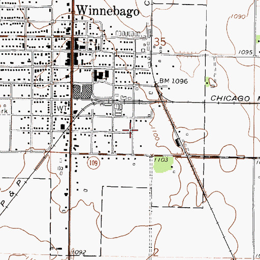 Topographic Map of Berean Baptist Church, MN