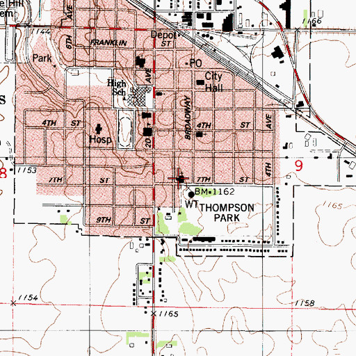 Topographic Map of United Methodist Church, MN