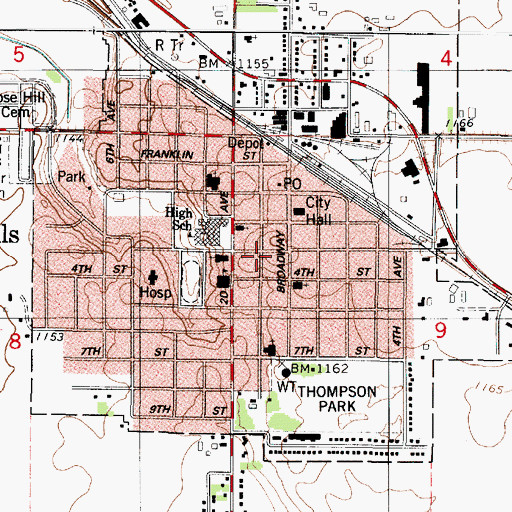 Topographic Map of Saint Casimir's Catholic Parish, MN