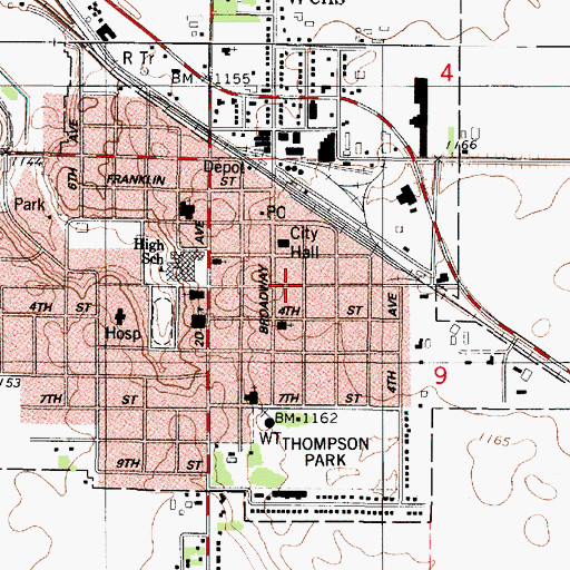 Topographic Map of Wells Clinic, MN
