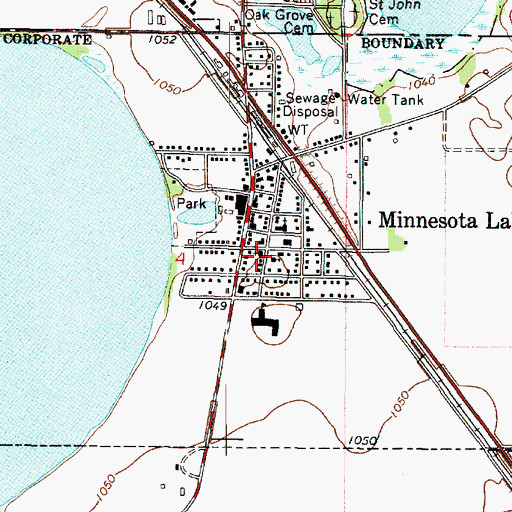 Topographic Map of Peace United Church of Christ, MN