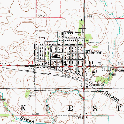 Topographic Map of Kiester Medical Center, MN