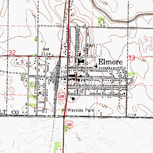 Topographic Map of Faribault County United Clinics, MN