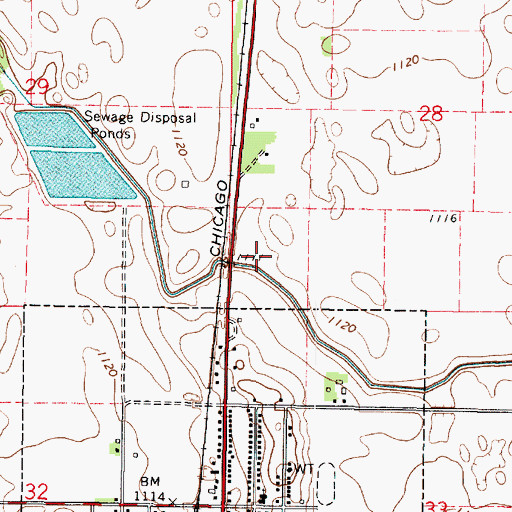 Topographic Map of Minn Iowa Golf Course, MN