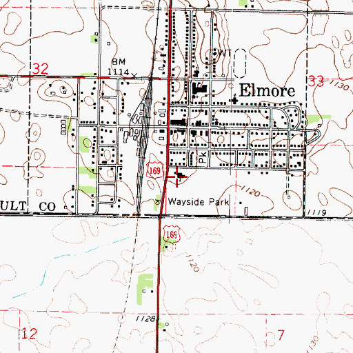 Topographic Map of Shiloh Lutheran Church, MN