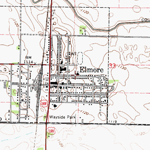 Topographic Map of United Methodist Church, MN