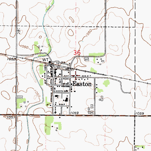 Topographic Map of Easton Volunteer Fire Department, MN