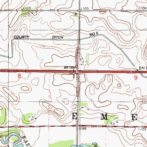 Topographic Map of Ellingson Family Cemetery, MN