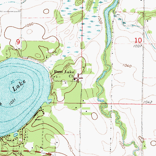 Topographic Map of Bass Lake Cemetery, MN