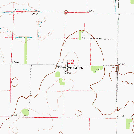 Topographic Map of East Lutheran Cemetery, MN