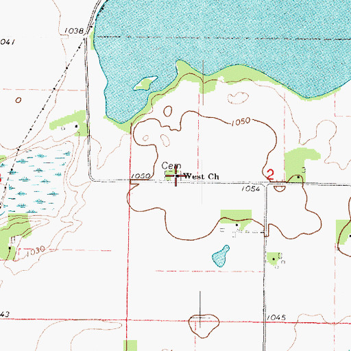 Topographic Map of West Lutheran Cemetery, MN