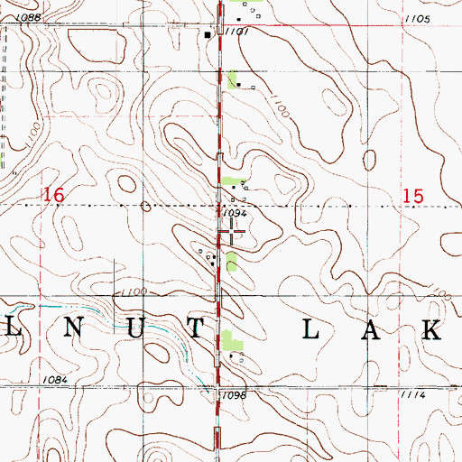 Topographic Map of Walnut Lake Methodist Cemetery, MN