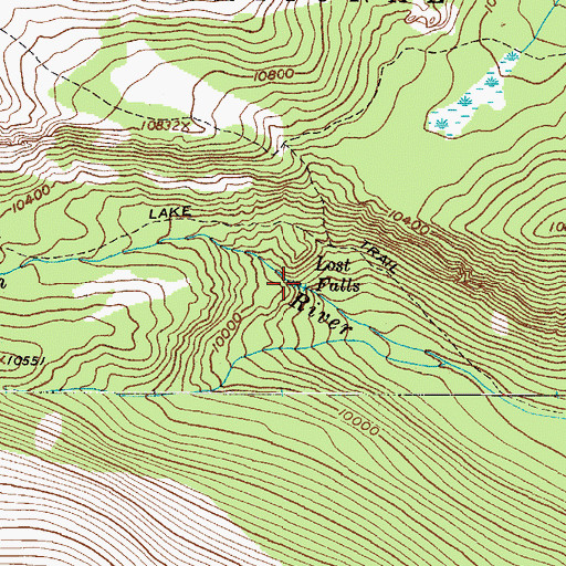 Topographic Map of Lost Falls, CO