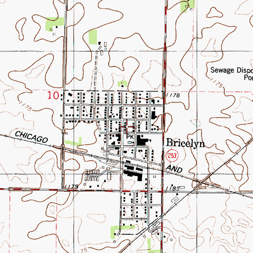 Topographic Map of First Baptist Church, MN