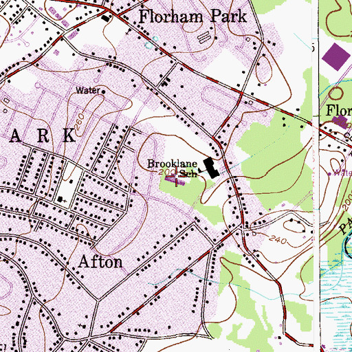 Topographic Map of Briarwood Elementary School, NJ