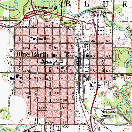 Topographic Map of Wakefield House Museum, MN