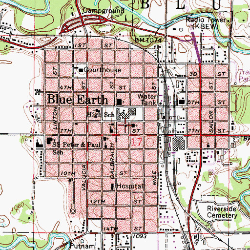 Topographic Map of Etta C Ross Museum, MN