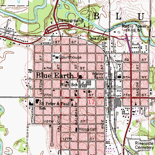 Topographic Map of Saint Paul Lutheran Church, MN
