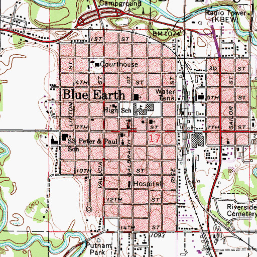 Topographic Map of Trinity Lutheran Church, MN