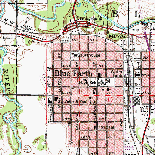 Topographic Map of Cornerstone Evangelical Free Church, MN