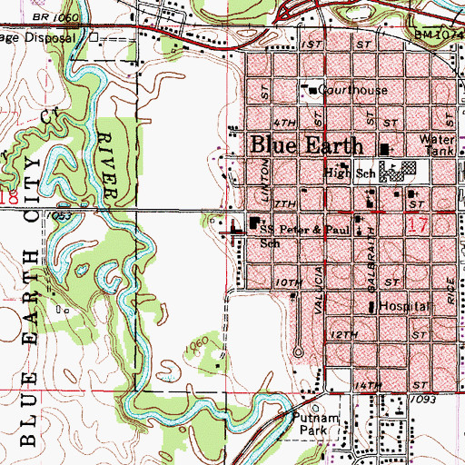 Topographic Map of Saint Peter and Paul Catholic Church, MN