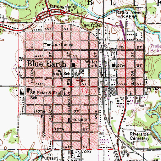 Topographic Map of Salem United Methodist Church, MN