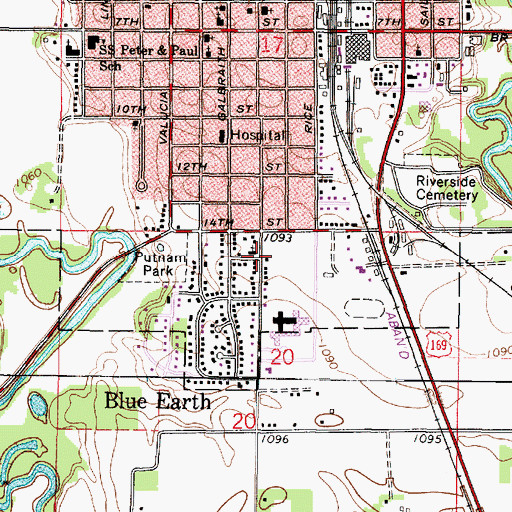 Topographic Map of Faith Lutheran Brethren Church, MN