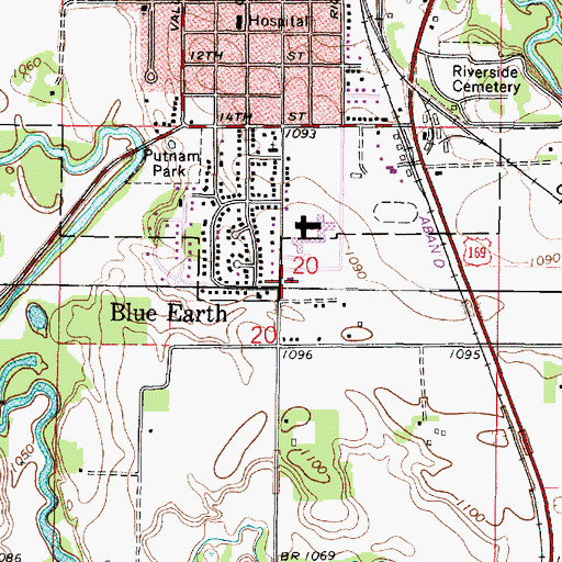 Topographic Map of River of Life Worship Center, MN