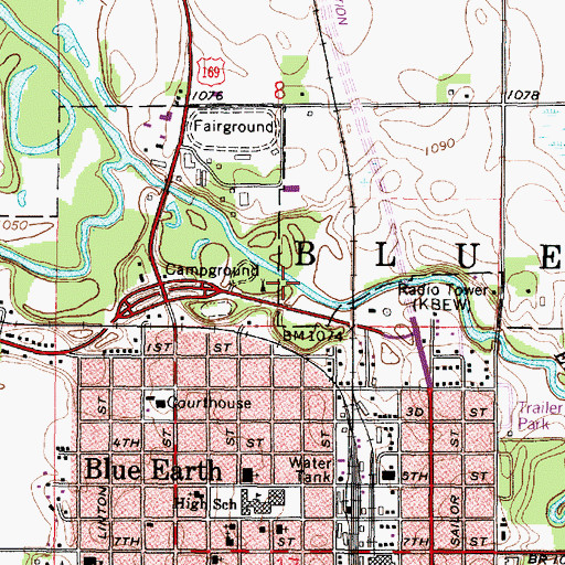 Topographic Map of Leland Park, MN