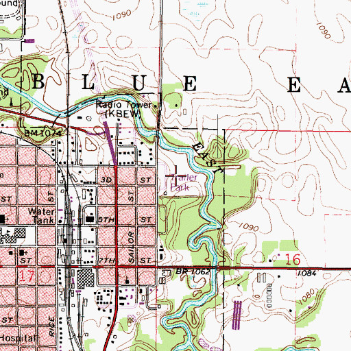 Topographic Map of Hillcrest Park Mobile Home Park, MN