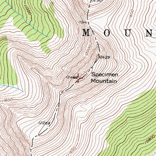 Topographic Map of Specimen Mountain, CO