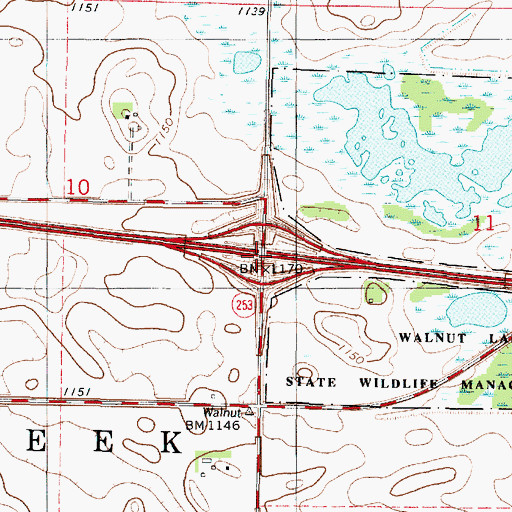 Topographic Map of Interchange 134, MN
