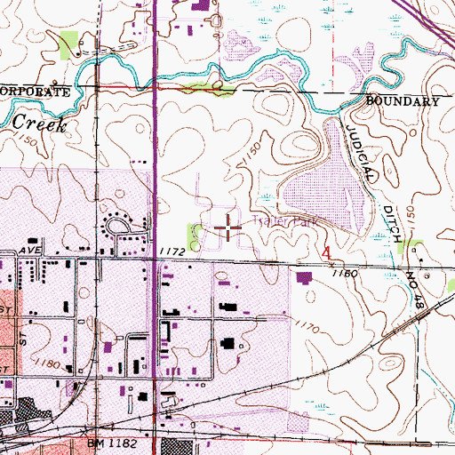 Topographic Map of Fairmont Estates, MN