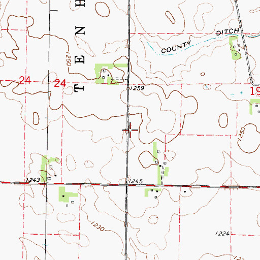Topographic Map of Dawsons Lakeside Campgrounds, MN