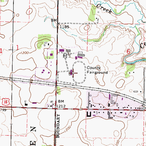 Topographic Map of Fairmont Raceway, MN