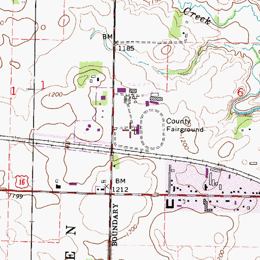 Topographic Map of Martin County Fairgrounds, MN